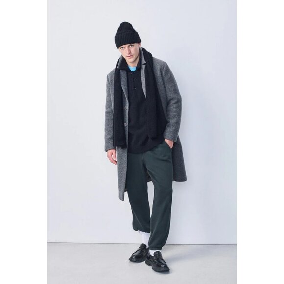 American Vintage East Scarf in Noir One Size New Unisex Wrap - Picture 6 of 9